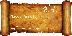 Nacsa Arnold névjegykártya